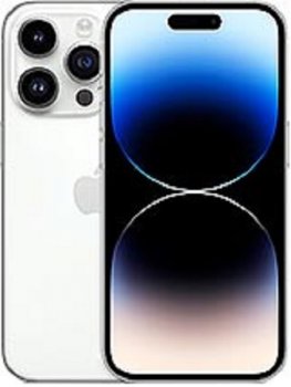 The iPhone 14 Pro with a white background